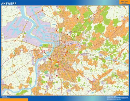 Anvers map in Belgium