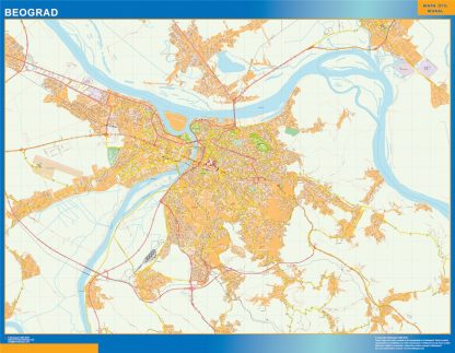 Belgrade wall map