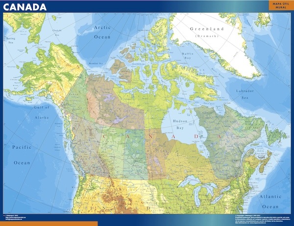 Canada kaart | Kaarten voor Nederland. Netmaps NL