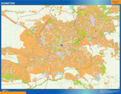 Donetsk map in Ukraine