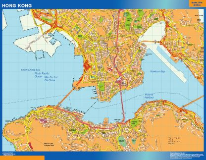 Hong Kong laminated map