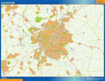 Leicester laminated map