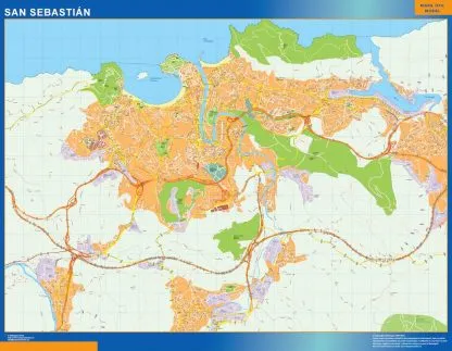 Map of San Sebastian Spain