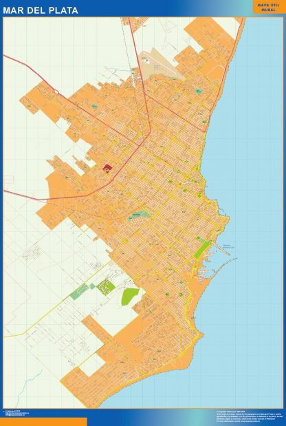 Mar del Plata map in Argentina