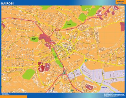 Nairobi wall map