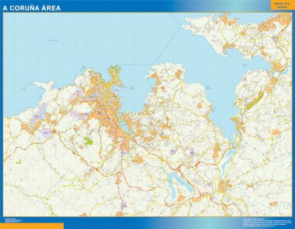 Road map A Coruna Spain