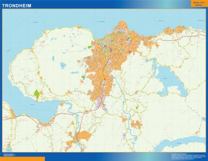 Trondheim map in Norway