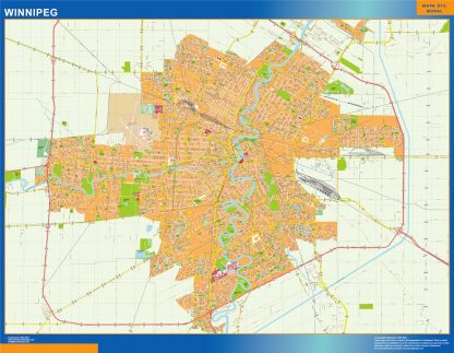 Winnipeg wall map