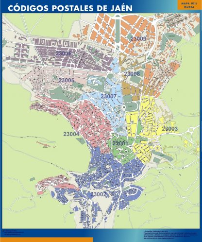 Zip codes Jaen map